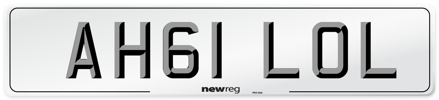 AH61 LOL Number Plate from New Reg